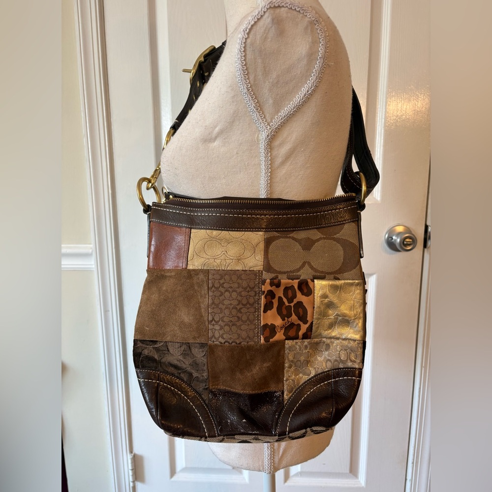 Vintage COACH Patchwork Leather Shoulder Bag